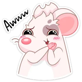 ☺️ Awww милый, мышь, мультфильм, очаровательный, животное, каваий, хомяк telegram sticker