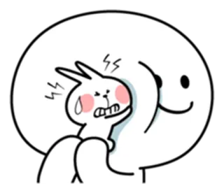 😭 konijn, schattig, sticker, cartoon, illustratie, grappig, kawaii whatsapp sticker