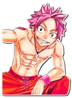 😁 Natsu Dragneel Fairy Tail anime, cartoon, male, fire, Natsu, fairy tail telegram sticker