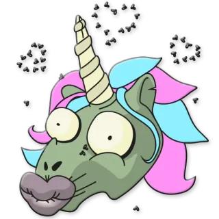 😍 unicorn, cartoon, funny, fantasy, creature, animal whatsapp sticker