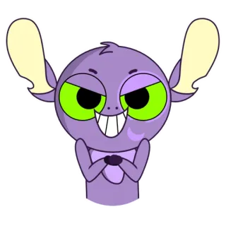 😈 漫画, キャラクター, 紫, モンスター, 角, 生き物, デジタルアート, 目 telegram sticker