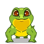 💪 ếch, hoạt hình, động vật, xanh lá cây, dễ thương telegram sticker