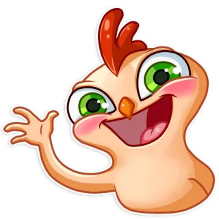 👋 pollo, cartone animato, animale, carino, emoji, divertente, adesivo whatsapp sticker