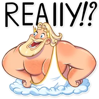 😲 Zeus REALLY!? god, greek mythology, cartoon, sky, clouds telegram sticker