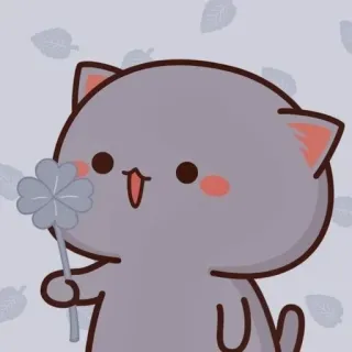 ☘ 猫, 動物, ステッカー, 四つ葉のクローバー, かわいい, 幸運 telegram sticker