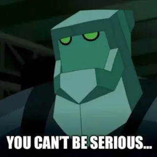 😑 YOU CAN'T BE SERIOUS... dibujo animado, alien, serio, reacción, verde telegram sticker