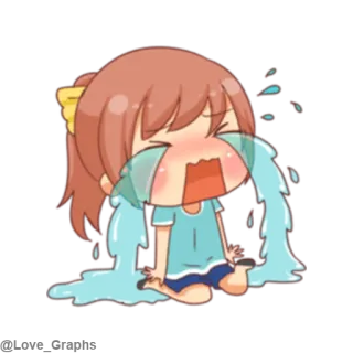 😭 llorando, triste, anime, chica, lágrimas, emocional telegram sticker