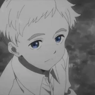 😕 Norman The Promised Neverland Anime, Anak laki-laki, Karakter, Ilustrasi, Potret whatsapp sticker