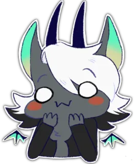🦇 悪魔, ちび, 可愛い, 漫画, ステッカー, モンスター telegram sticker