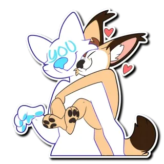 ❤️ you furry, hug, cartoon, love, affection, anthro, cute telegram sticker