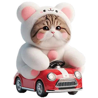 🚘 kat, dier, auto, schattig, kitten, huisdier telegram sticker