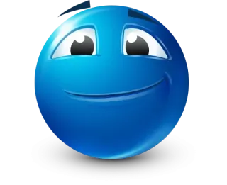 🤩 azul, smiley, emoji, dibujo animado whatsapp sticker