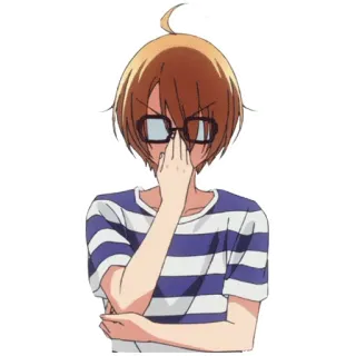 👓 Аниме, Персонаж, Очки, Размышление, Парень telegram sticker