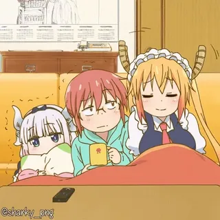 🤗 Kanna Kamui, Kobayashi, Tohru Miss Kobayashi's Dragon Maid telegram sticker