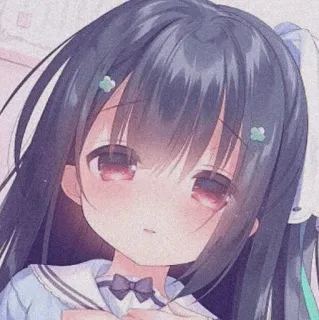 🍇 动漫, 女孩, 可爱, 漫画, 校服, 发饰, 肖像 telegram sticker