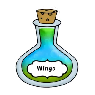 🕊 Wings potion, wings, magic, fantasy, bottle, elixir, cartoon, game telegram sticker