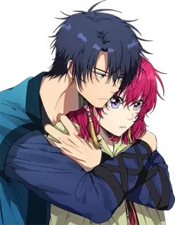 🤗 anime, couple, hug, romance telegram sticker