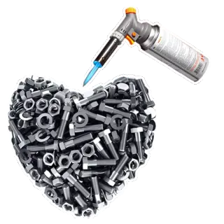 💔 하트, 너트, 볼트, 도구, 횃불, 용접 telegram sticker