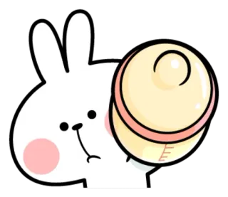 🍼 conejo, lindo, pegatina, dibujo animado, animal whatsapp sticker
