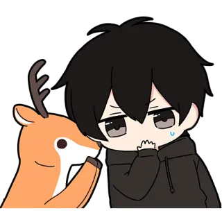 🤫 anime style, character, deer, cute, sticker telegram sticker