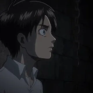 🗡 Eren Yeager Attack on Titan Anime, Eren Yeager, Attack on Titan, AoT, Personagem, Animação whatsapp sticker