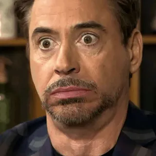 😳 Robert Downey Jr. 로버트 다우니 주니어, 배우, 유명인, 밈, 웃긴 얼굴, 표정 telegram sticker