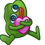 😀 Pepe the Frog pepe, rana, meme, lindo, corazón whatsapp sticker