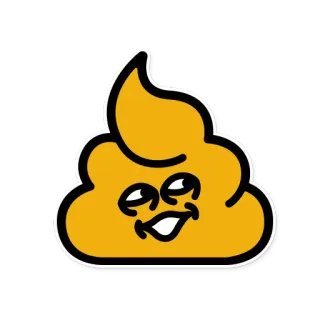 🌭 poop, emoji, funny, cartoon, yellow telegram sticker