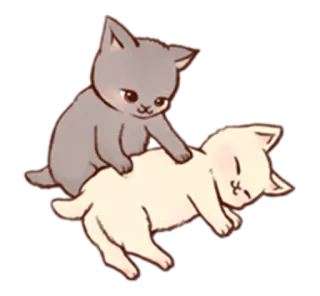 💑 chats, chatons, mignon, animaux, dessin animé telegram sticker