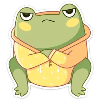 😡 grenouille, animal, dessin animé, lunatique, mignon, illustration whatsapp sticker