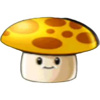 🍄 mushroom, cute, fungi, yellow, cartoon, food whatsapp sticker