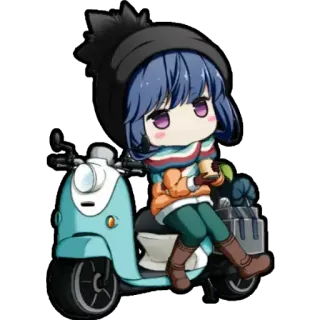 😍 Anime, Chibi, Mignon, Scooter, Kawaii, Personnage telegram sticker