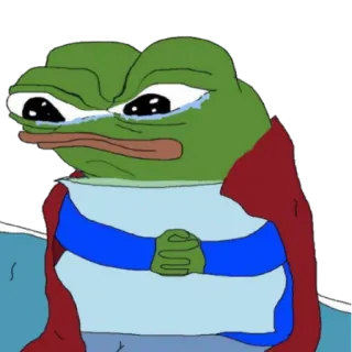 😠 Pepe the Frog ペペザフロッグ, ネットミーム, 悲しい, 泣く telegram sticker
