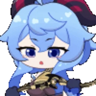🥺 Ganyu Genshin Impact 甘雨, 原神, 角色, 游戏, 蓝发, 可爱 telegram sticker