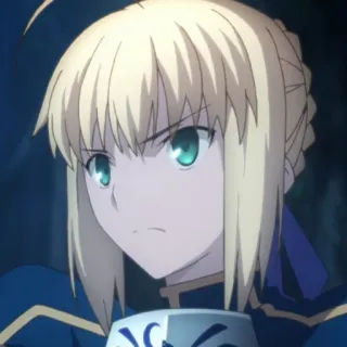 🤨 Saber Fate/stay night anime, character, girl, blonde hair, fate series telegram sticker
