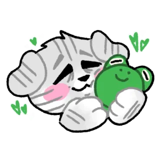 🐸 kucing, katak, imut, binatang, kartun, kawaii, stiker telegram sticker
