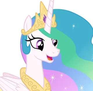 😃 Princess Celestia My Little Pony принцесса, селестия, мой маленький пони, мультфильм, единорог, пони telegram sticker