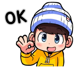👌 OK ok, gesto, dibujos animados, aprobación, positivo telegram sticker