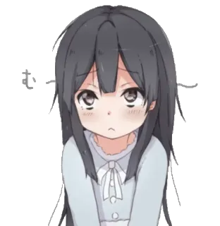 😳 Anime, Fille, Mignon, Triste, Manga telegram sticker