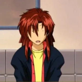 🙁 Anime, Cartoon, Figur, rote Haare, Jugend telegram sticker