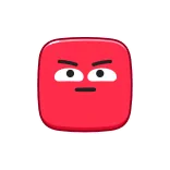 🤬 злой, красный, лицо, эмодзи, мультфильм telegram sticker