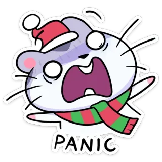 😱 PANIC ตื่นตระหนก, กังวล, กลัว, ช็อก, เครียด, สิ้นหวัง, การ์ตูน, หนู telegram sticker