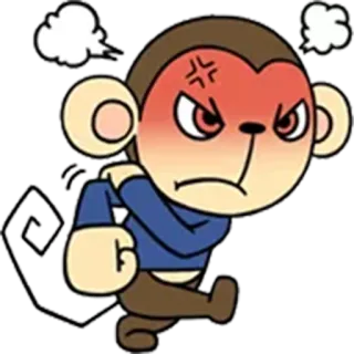 😡 mono, enfadado, dibujos animados, animal, expresión telegram sticker