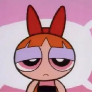 😴 Blossom The Powerpuff Girls мультфильм, цветок, powerpuff, грустный, девочка telegram sticker