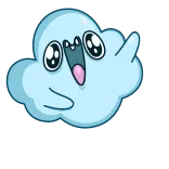 👋 cloud, cute, kawaii, sky, weather, cartoon telegram sticker
