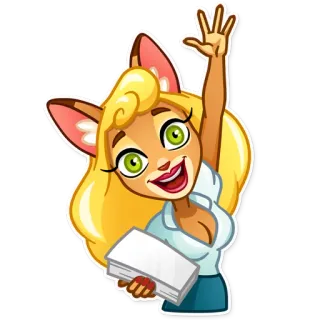👋 dibujo animado, pegatina, animal, personaje, saludando, gato telegram sticker