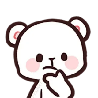 🤔 niedźwiedź, kreskówka, słodki, myślący, zwierzę telegram sticker