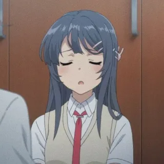 💘 Mai Sakurajima Rascal Does Not Dream of Bunny Girl Senpai Anime, Garota, Uniforme, Fofa, Estudante, Mai Sakurajima, Rascal Does Not Dream of Bunny Girl Senpai telegram sticker