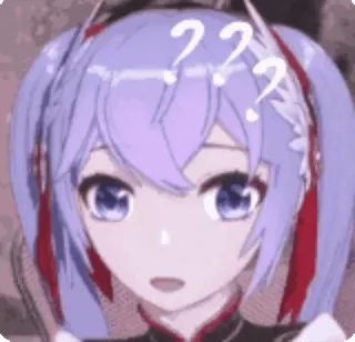 😨 anime, znak zapytania, zdezorientowany, kreskówka, postać, słodki, dziewczyna telegram sticker