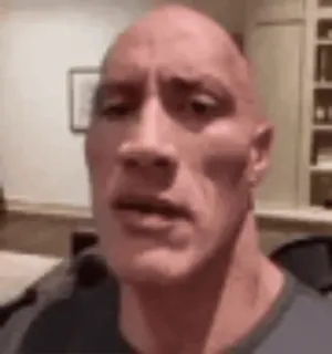 🤓 Dwayne Johnson acteur, mème, visage, expression whatsapp sticker